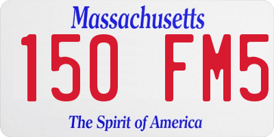 MA license plate 150FM5