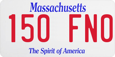 MA license plate 150FN0