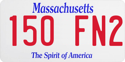 MA license plate 150FN2