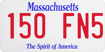 MA license plate 150FN5