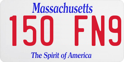 MA license plate 150FN9