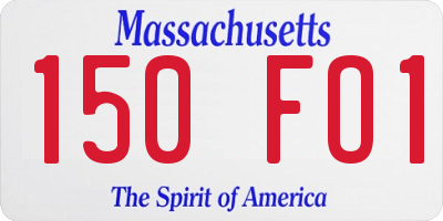 MA license plate 150FO1