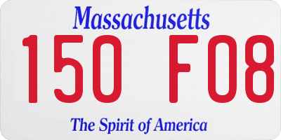 MA license plate 150FO8