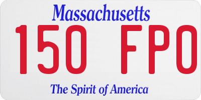 MA license plate 150FP0