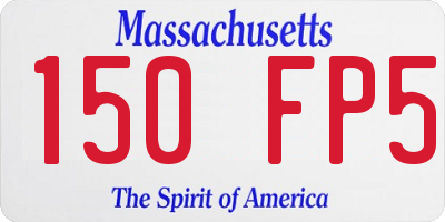 MA license plate 150FP5