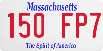MA license plate 150FP7