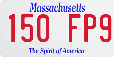 MA license plate 150FP9