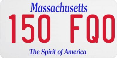 MA license plate 150FQ0