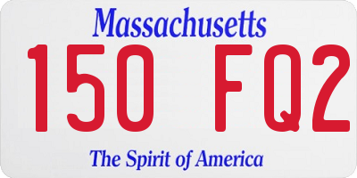 MA license plate 150FQ2