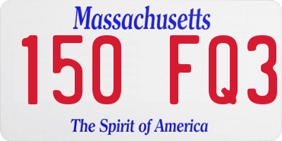 MA license plate 150FQ3