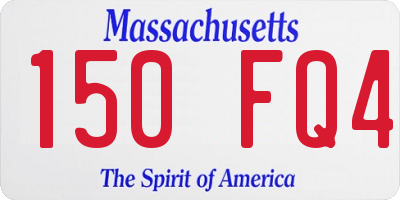 MA license plate 150FQ4
