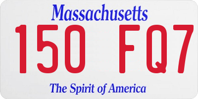 MA license plate 150FQ7