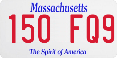 MA license plate 150FQ9