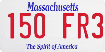 MA license plate 150FR3
