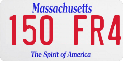 MA license plate 150FR4