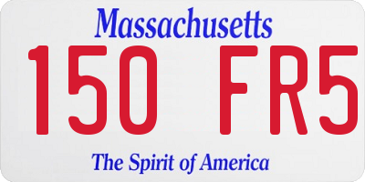 MA license plate 150FR5