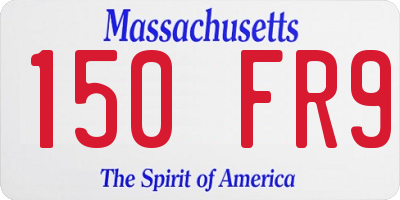 MA license plate 150FR9