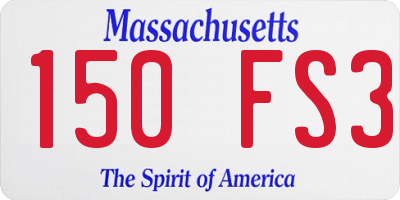 MA license plate 150FS3