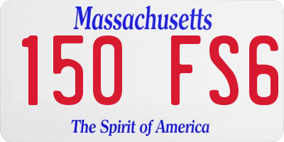 MA license plate 150FS6