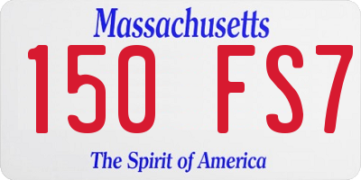 MA license plate 150FS7