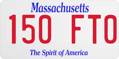 MA license plate 150FT0