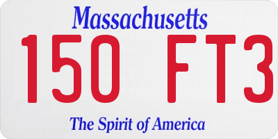 MA license plate 150FT3