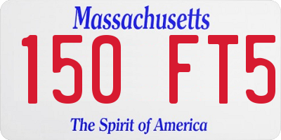 MA license plate 150FT5