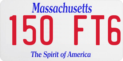 MA license plate 150FT6