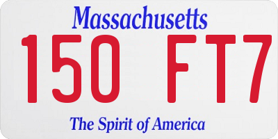 MA license plate 150FT7