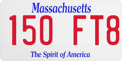MA license plate 150FT8