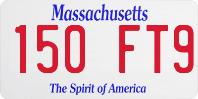 MA license plate 150FT9