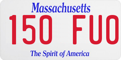 MA license plate 150FU0