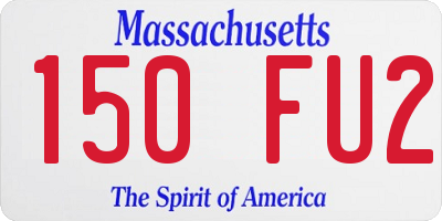 MA license plate 150FU2