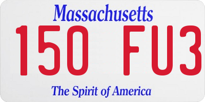 MA license plate 150FU3