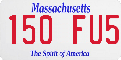 MA license plate 150FU5