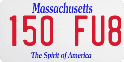 MA license plate 150FU8
