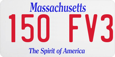 MA license plate 150FV3