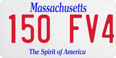 MA license plate 150FV4