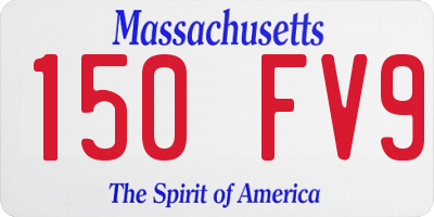 MA license plate 150FV9