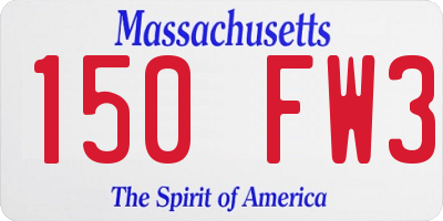 MA license plate 150FW3