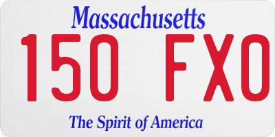 MA license plate 150FX0