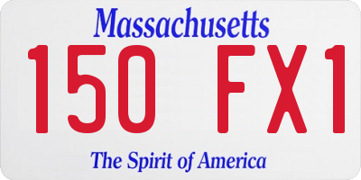 MA license plate 150FX1