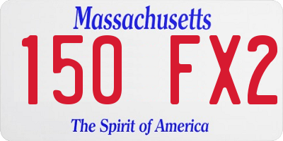 MA license plate 150FX2