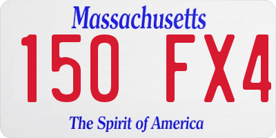 MA license plate 150FX4
