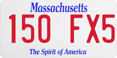 MA license plate 150FX5
