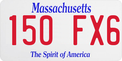 MA license plate 150FX6