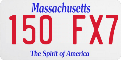 MA license plate 150FX7