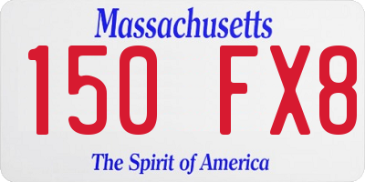 MA license plate 150FX8