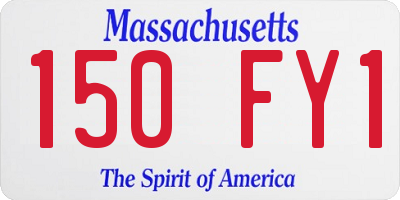 MA license plate 150FY1