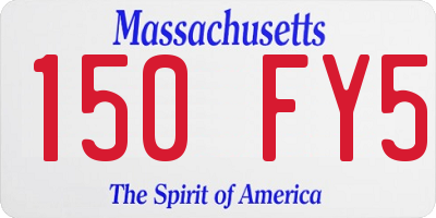 MA license plate 150FY5